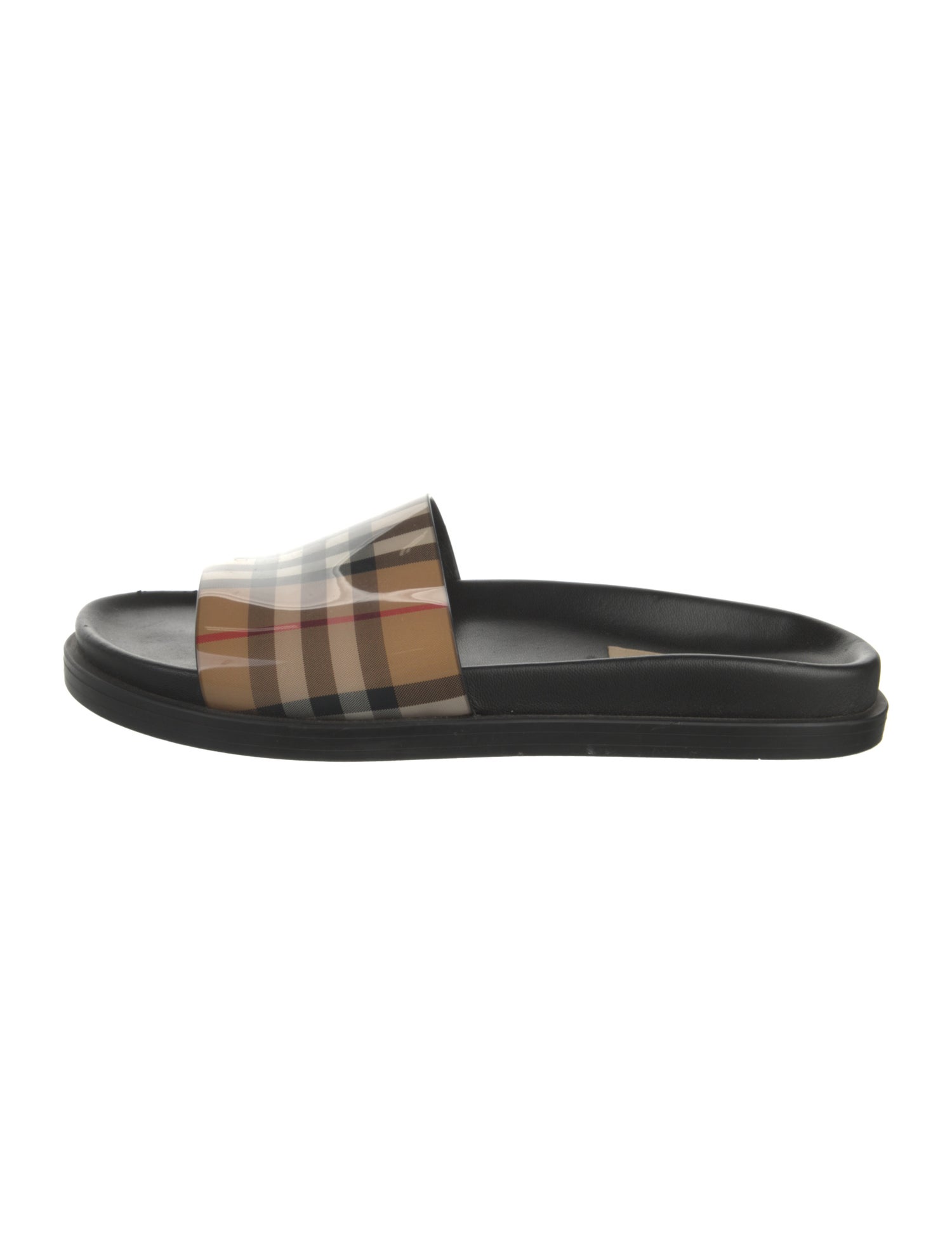 Burberry PVC Plaid Print Slides