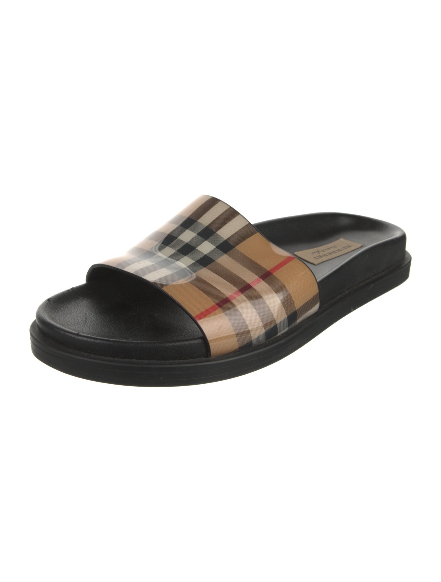 Burberry PVC Plaid Print Slides