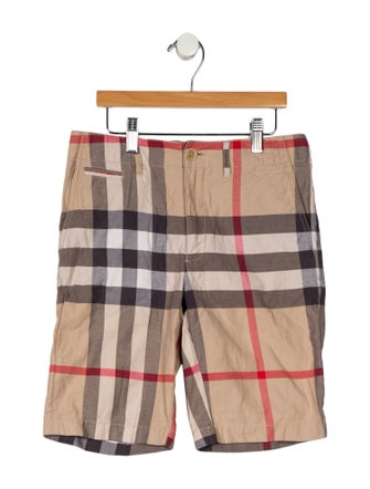 Burberry Boys' Check Print Cotton Shorts