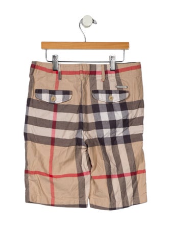 Burberry Boys' Check Print Cotton Shorts