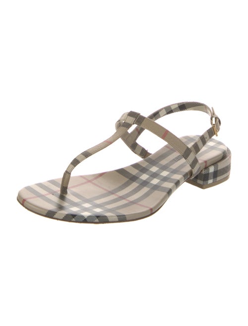 Burberry Nova Check Pattern T-Strap Sandals