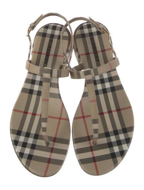 Burberry Nova Check Pattern T-Strap Sandals