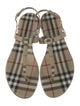 Burberry Nova Check Pattern T-Strap Sandals