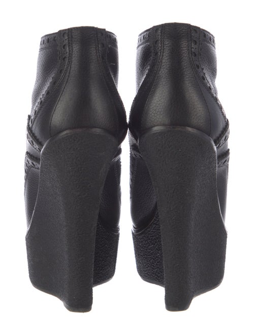 Burberry Prorsum Brogue Wedge Booties Leather Lace-Up Boots
