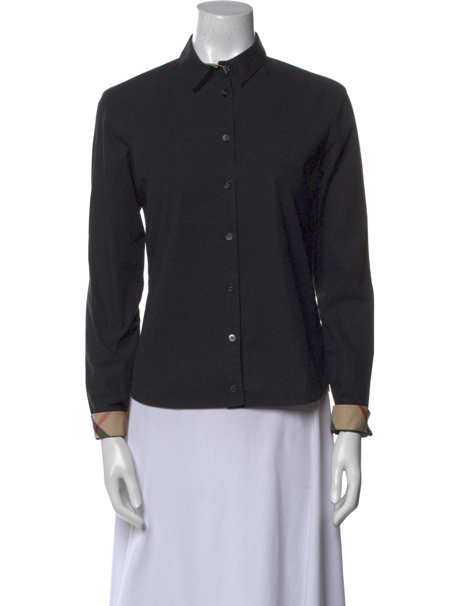 Burberry Long Sleeve Button-Up Top