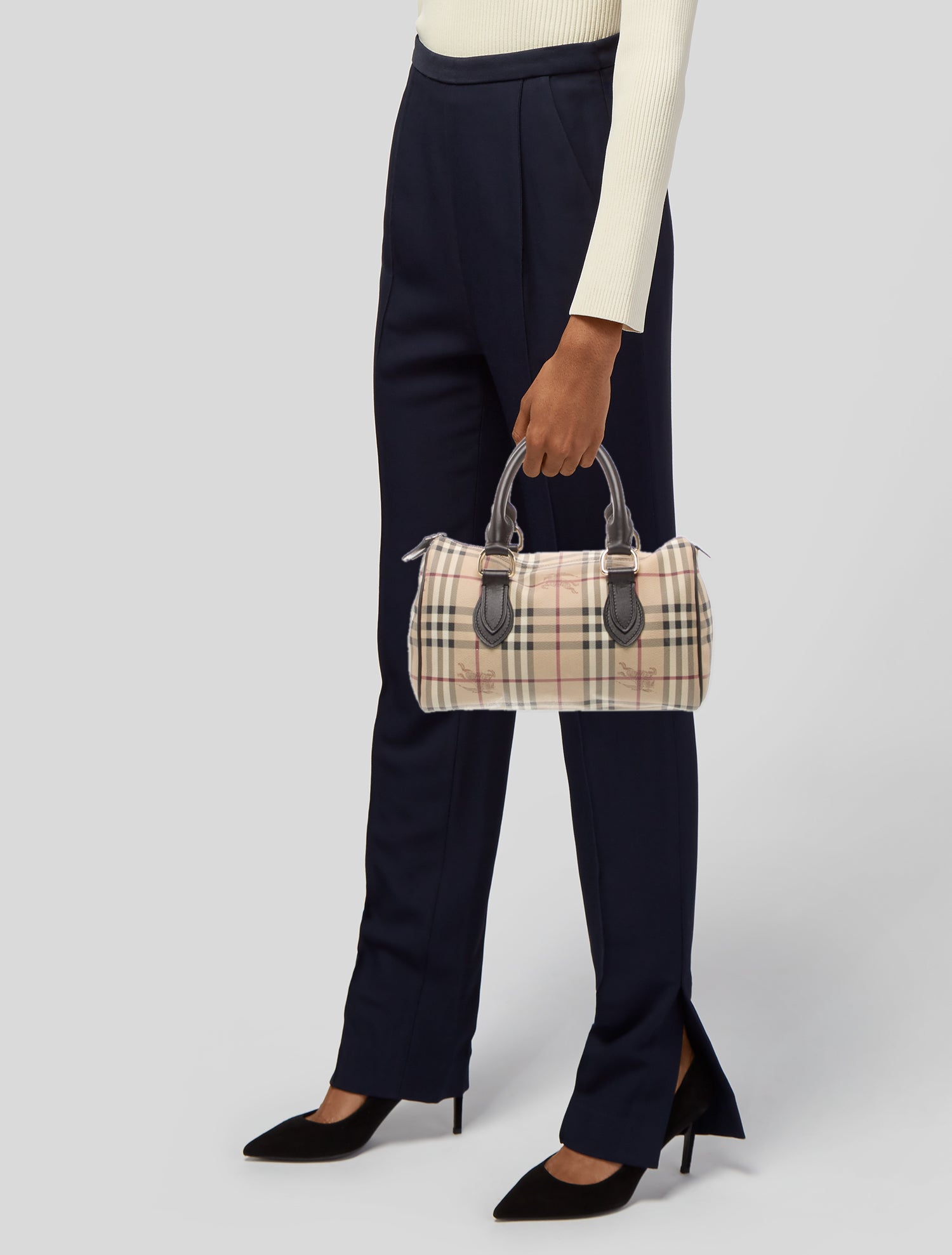 Burberry Haymarket Check Top Handle Bag