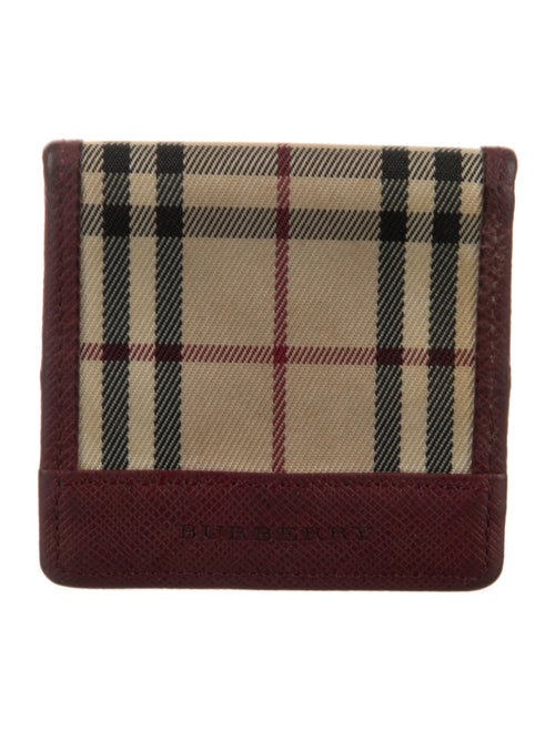 Burberry Canvas Plaid Print Bifold Wallet