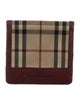 Burberry Canvas Plaid Print Bifold Wallet