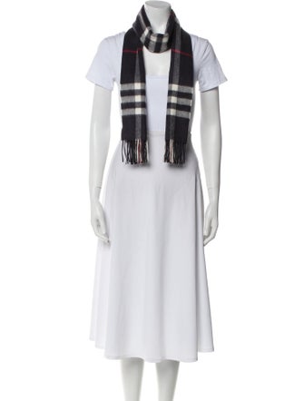 Burberry Wool Nova Check Pattern Scarf