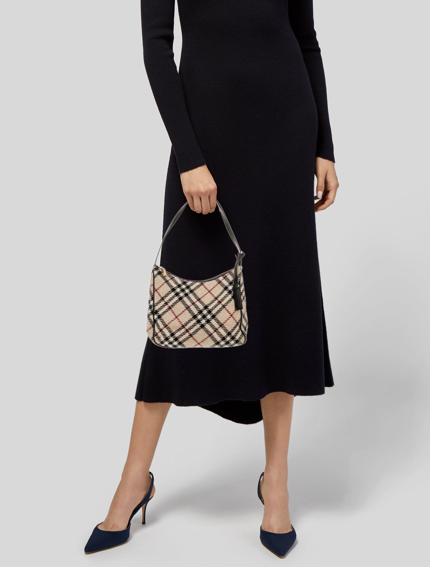 Burberry London Tweed Shoulder Bag