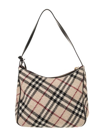 Burberry London Tweed Shoulder Bag