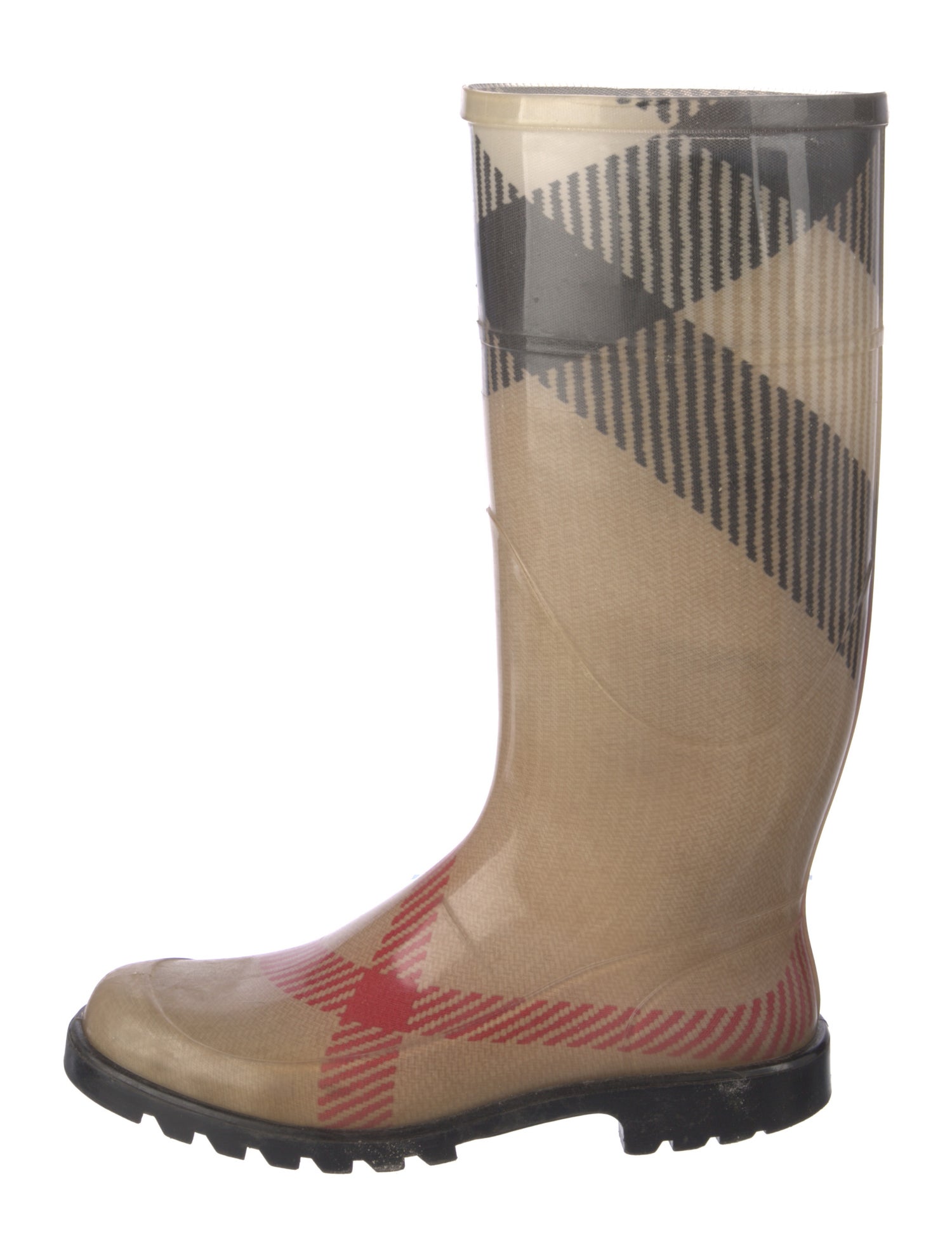 Burberry House Check Pattern Rubber Rain Boots