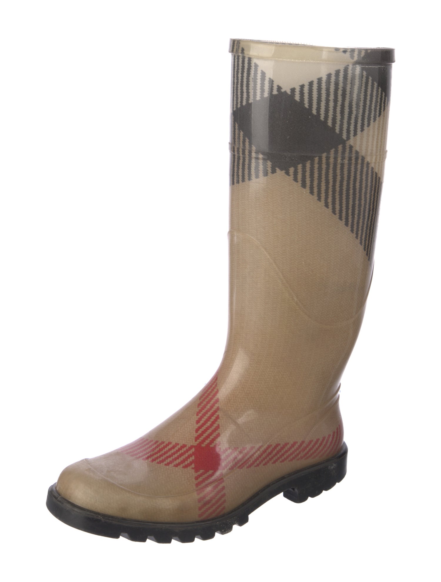 Burberry House Check Pattern Rubber Rain Boots