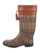 Burberry Haymarket Check Pattern Rubber Rain Boots