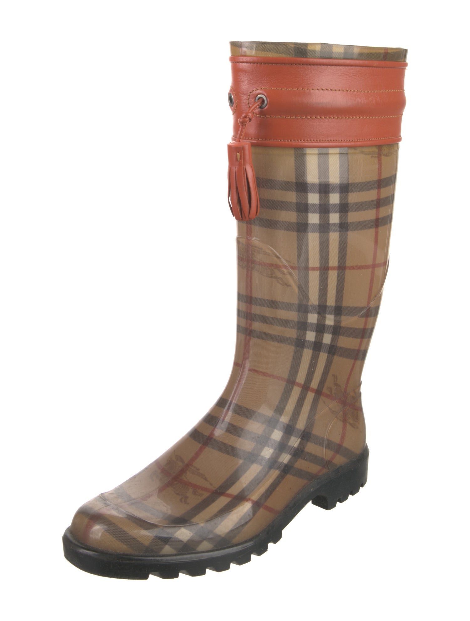 Burberry Haymarket Check Pattern Rubber Rain Boots