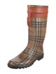 Burberry Haymarket Check Pattern Rubber Rain Boots