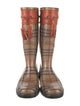 Burberry Haymarket Check Pattern Rubber Rain Boots