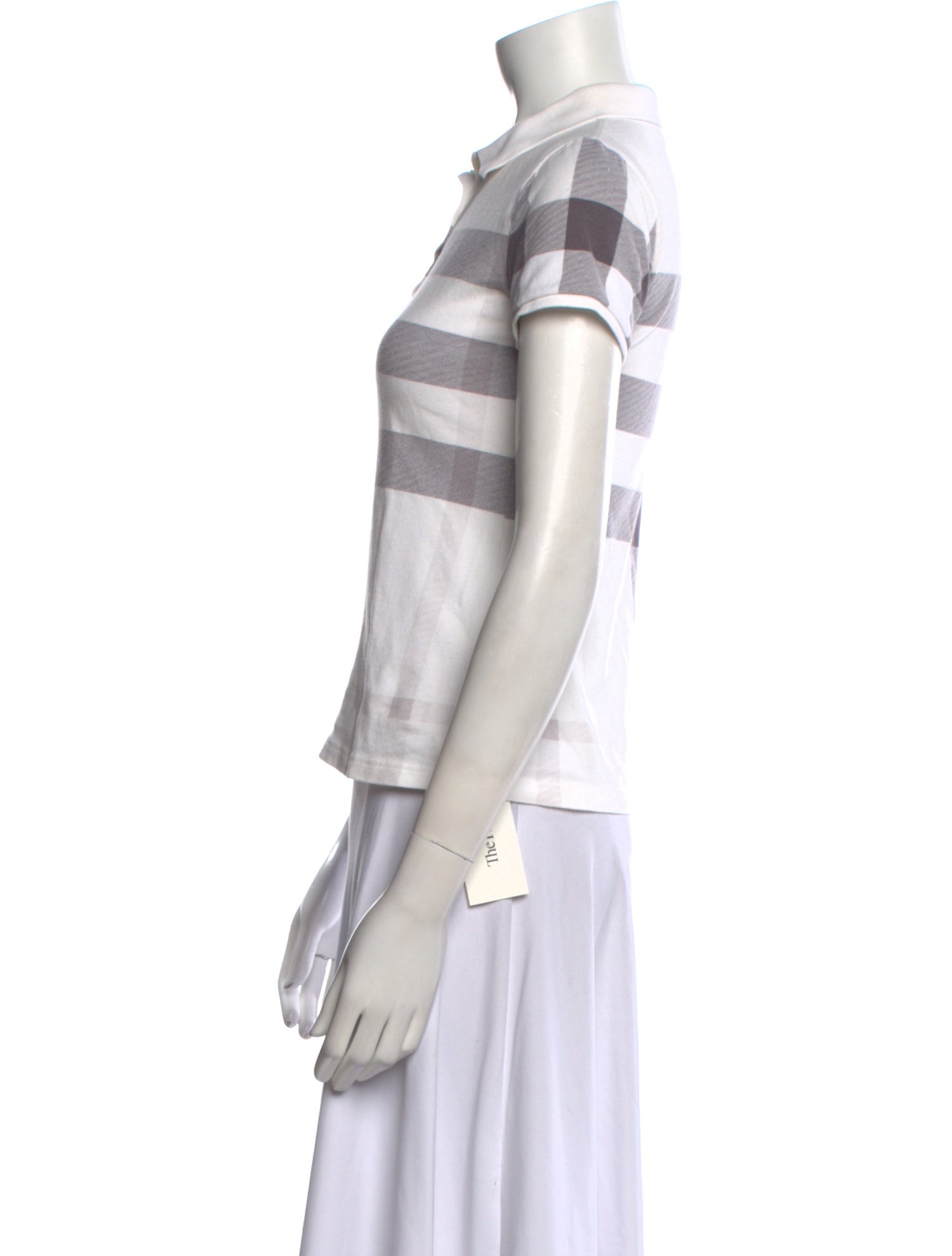 Burberry Plaid Print Short Sleeve Polo