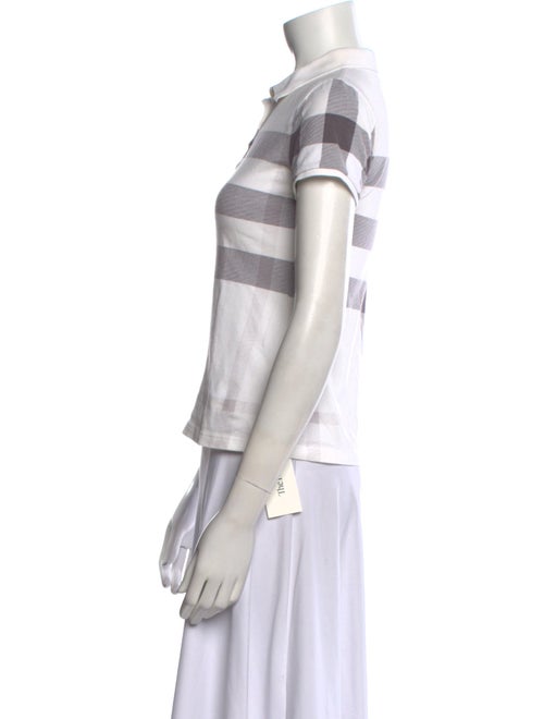 Burberry Plaid Print Short Sleeve Polo