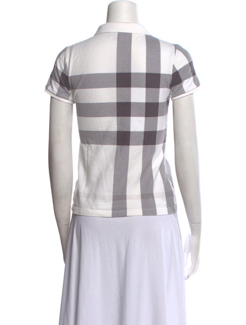 Burberry Plaid Print Short Sleeve Polo