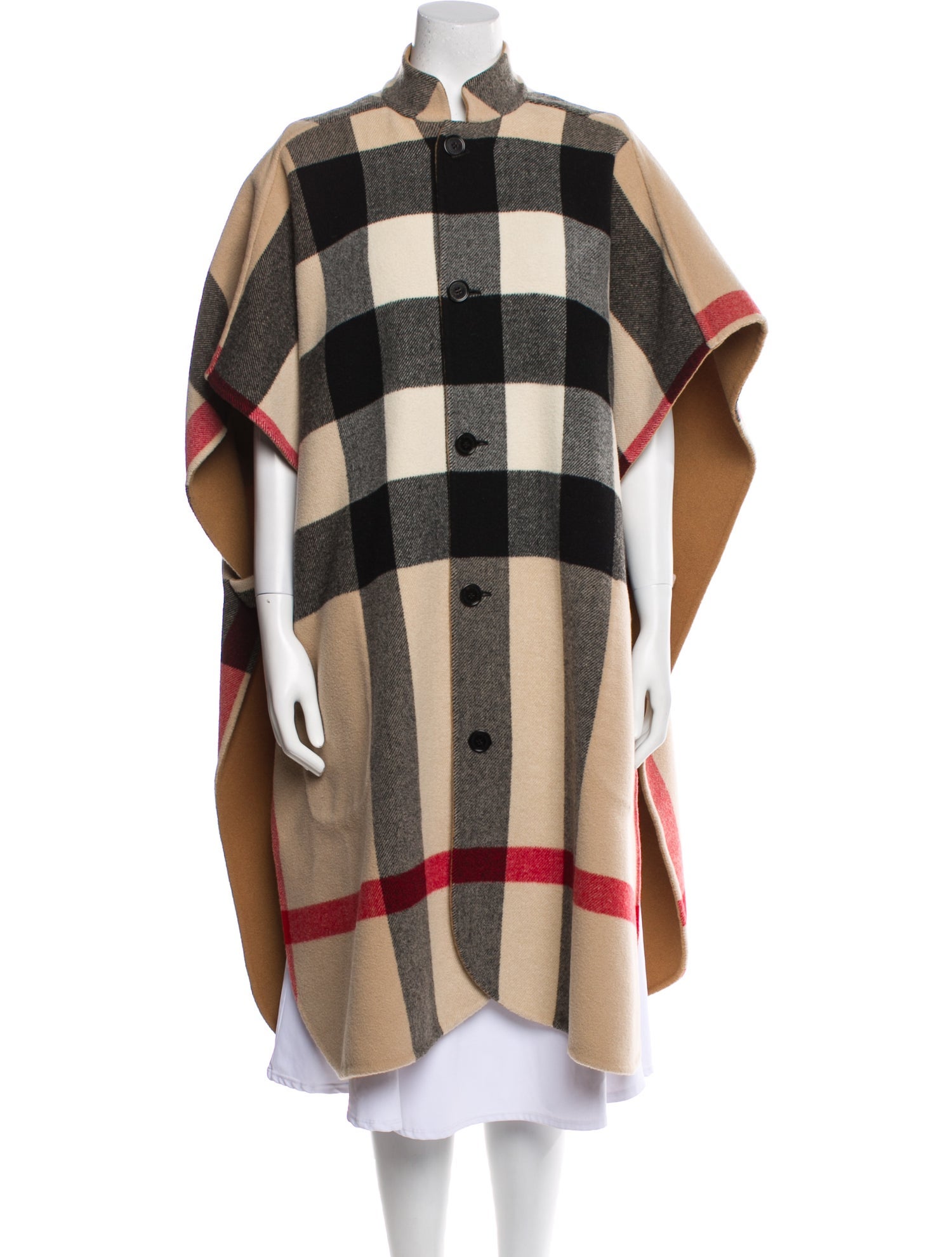 Burberry Wool Plaid Print Coat