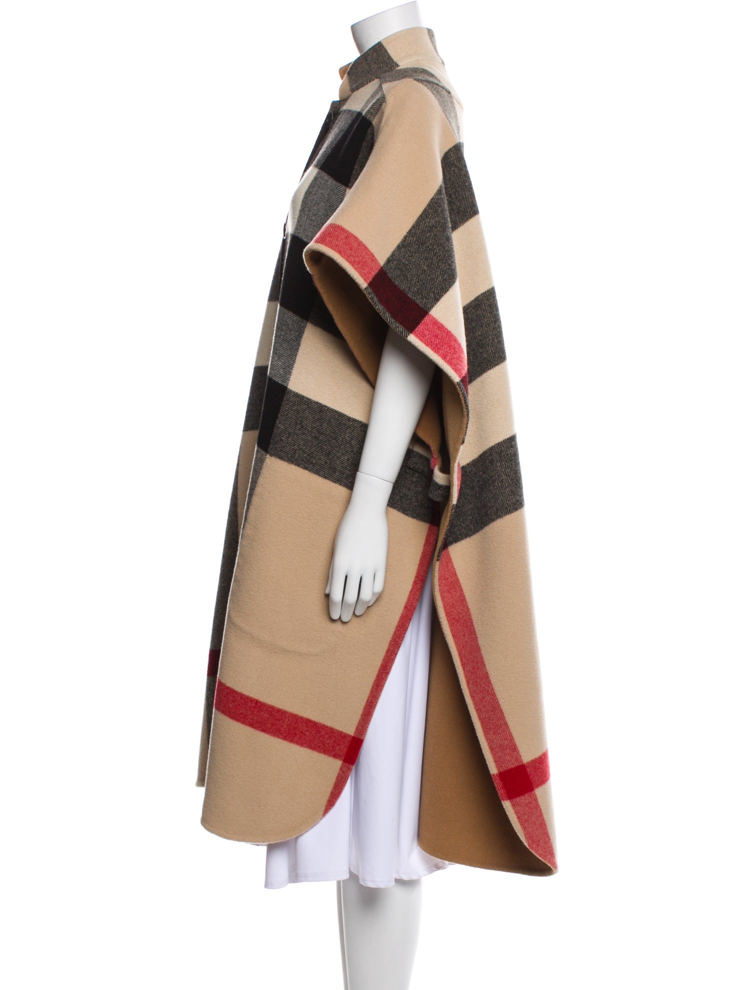 Burberry Wool Plaid Print Coat