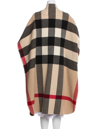 Burberry Wool Plaid Print Coat