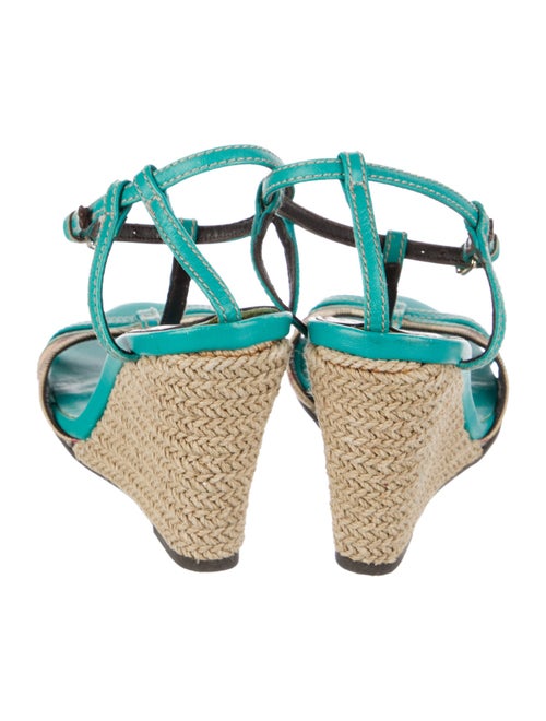 Burberry Exploded Check Pattern Leather T-Strap Sandals