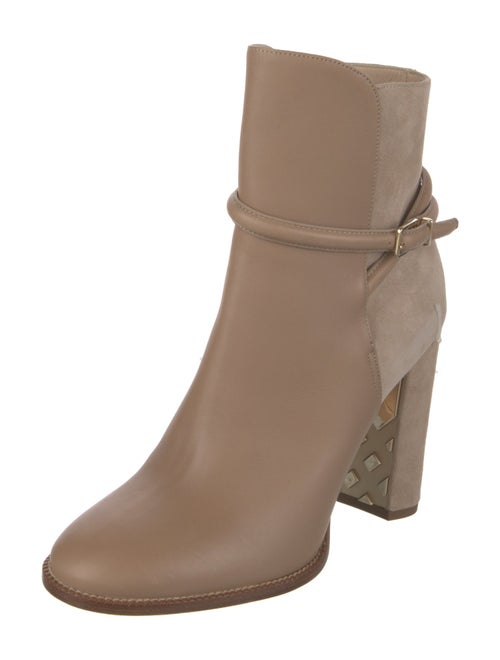 Burberry House Check Pattern Leather Boots