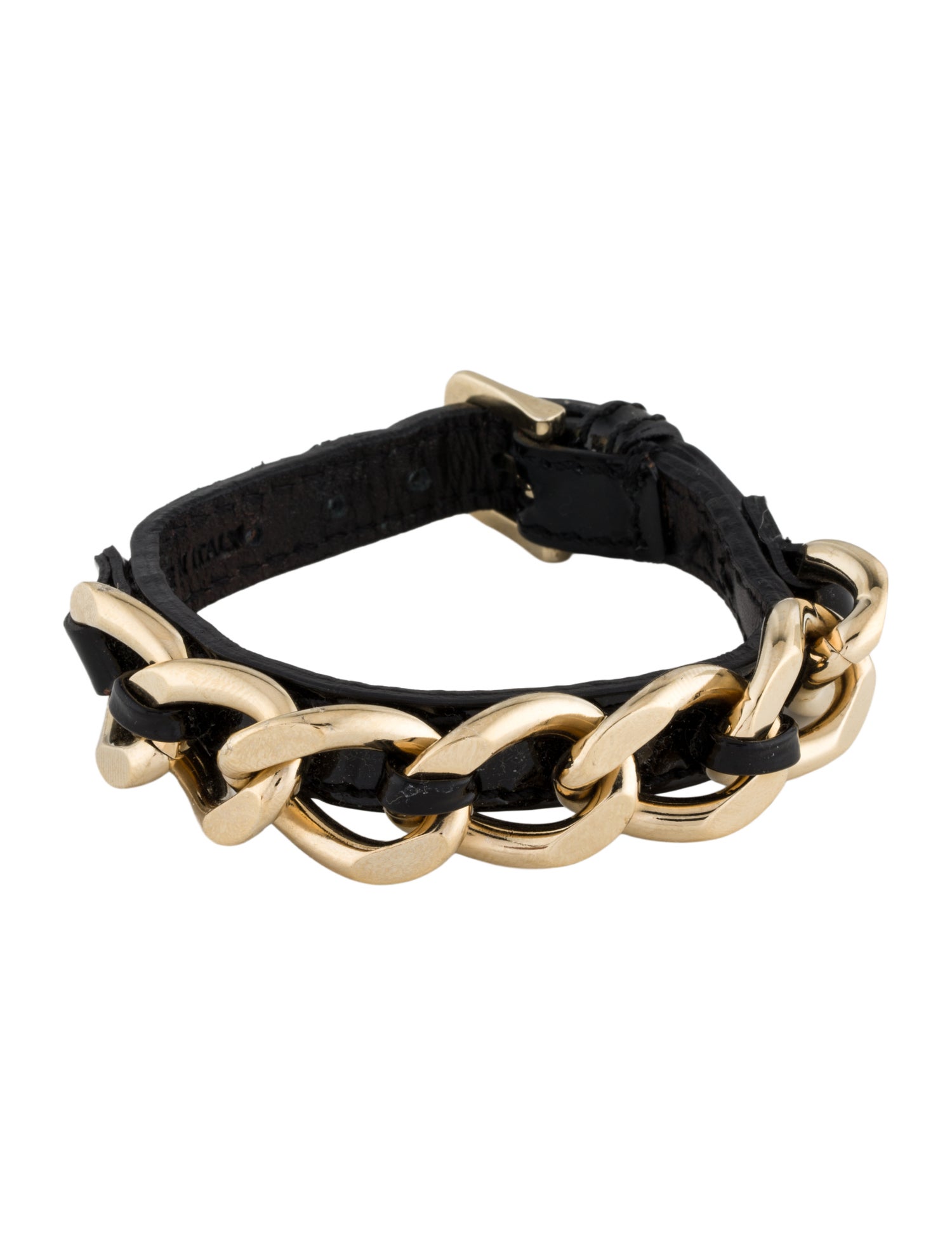 Burberry Leather Chain Link Wrap Bracelet