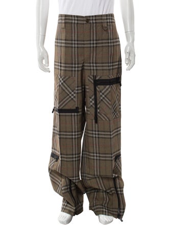 Burberry Plaid Print Cargo Pants