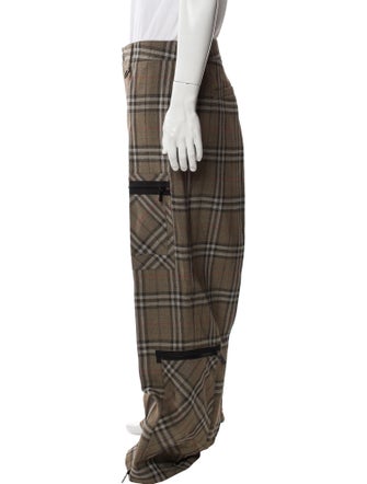 Burberry Plaid Print Cargo Pants