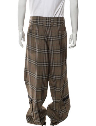 Burberry Plaid Print Cargo Pants