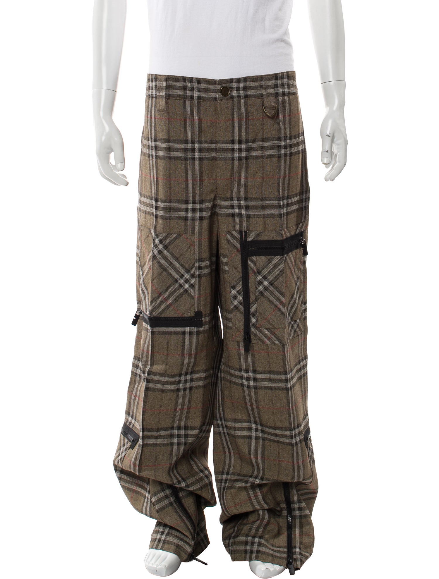 Burberry Plaid Print Cargo Pants