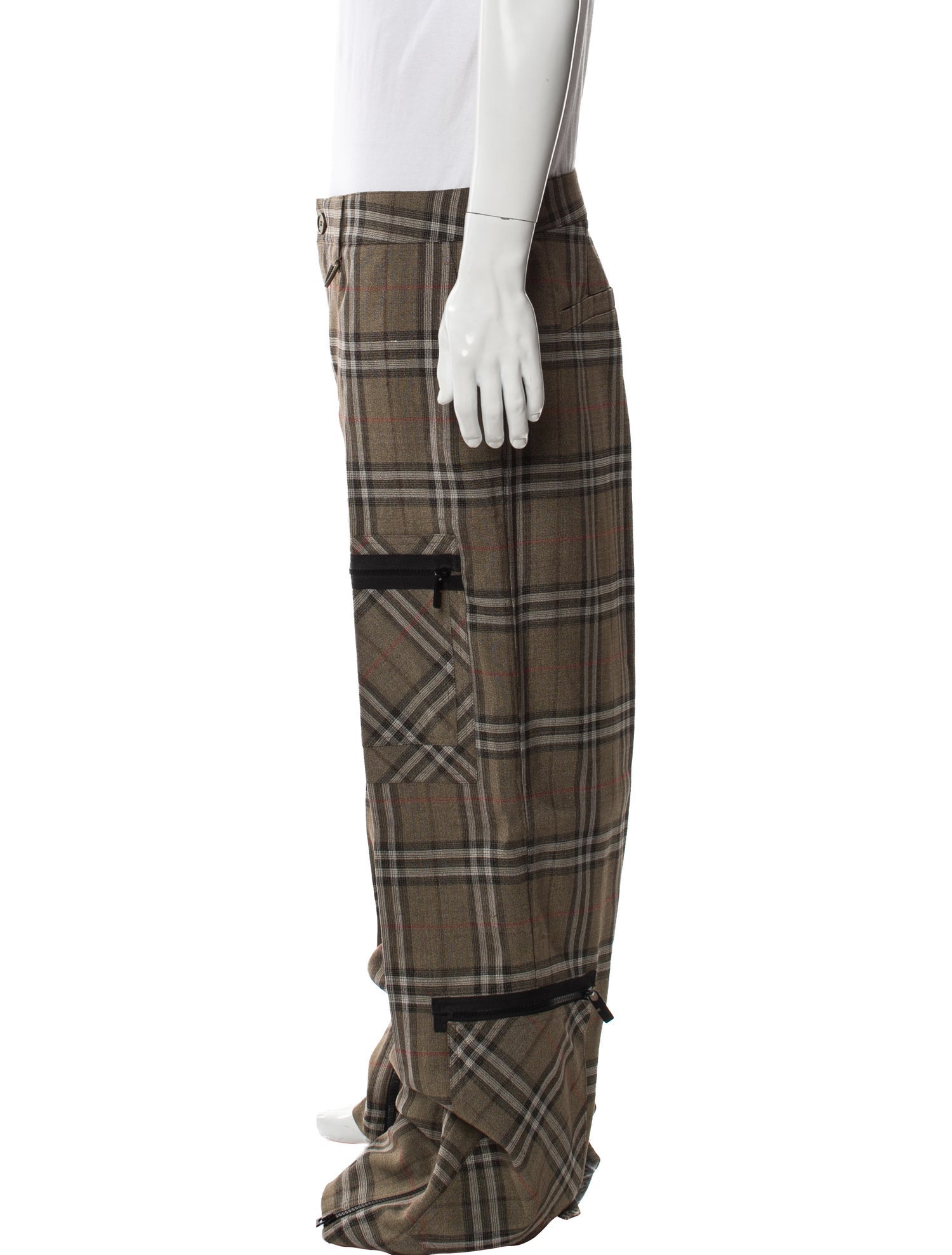 Burberry Plaid Print Cargo Pants