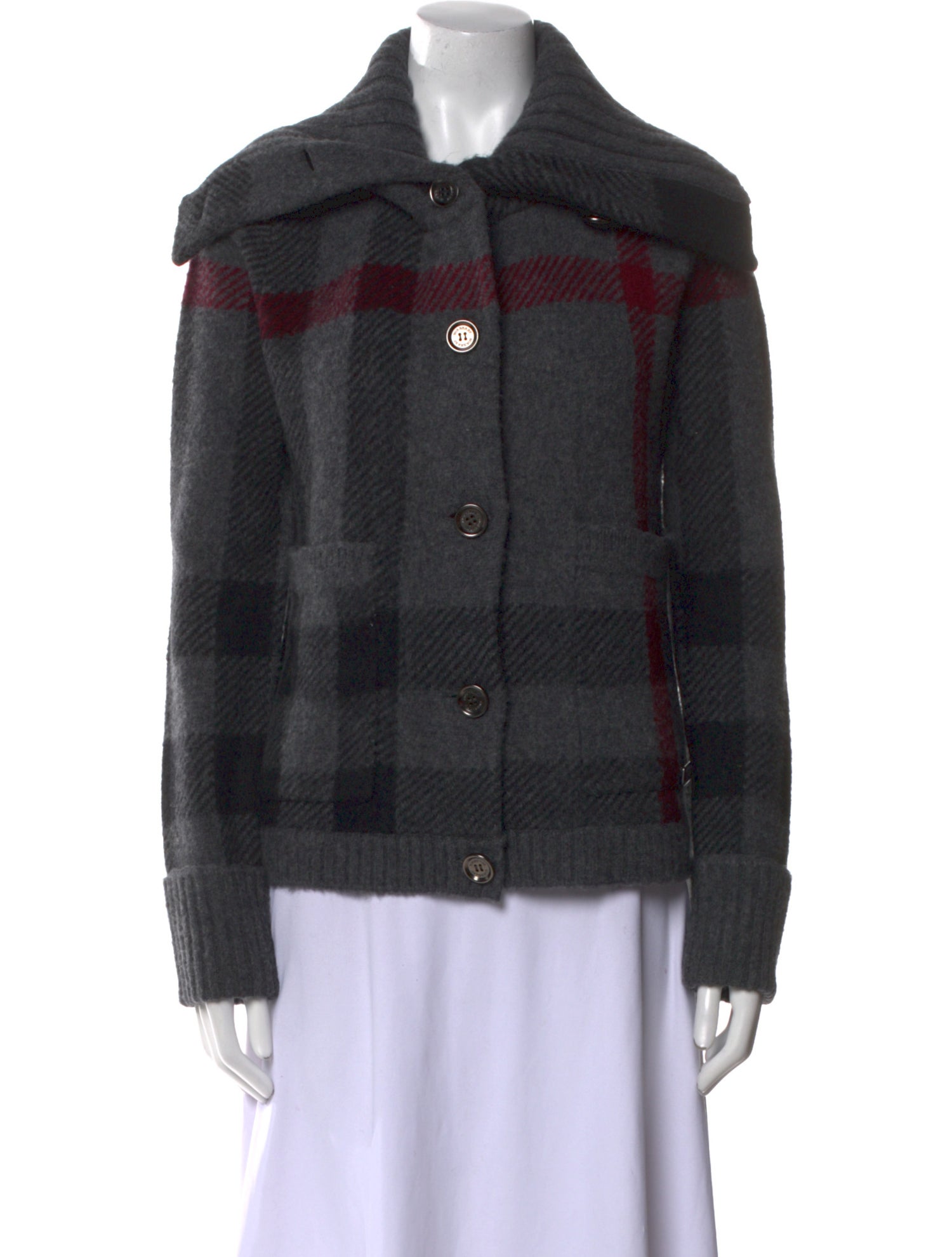 Burberry Wool Plaid Print Sweater