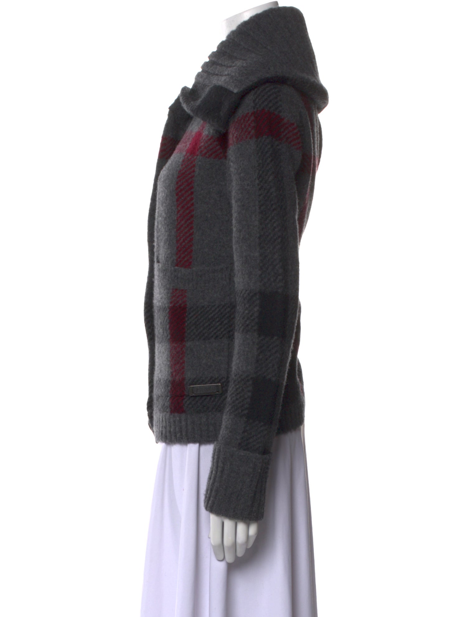 Burberry Wool Plaid Print Sweater