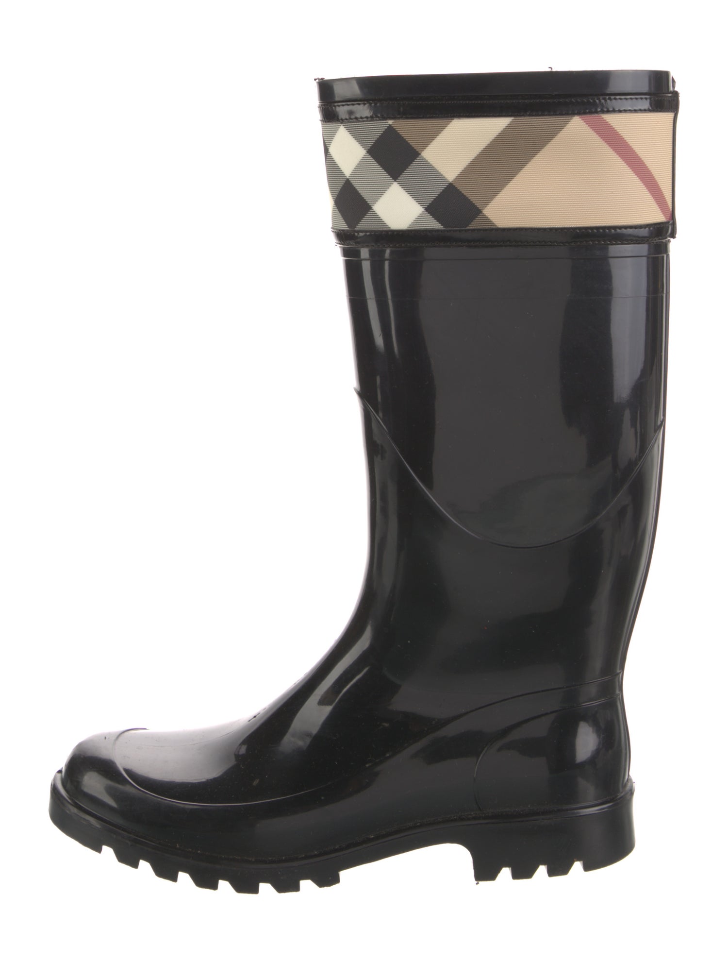 Burberry Exploded Check Pattern Rubber Rain Boots