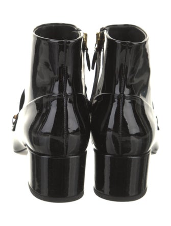 Burberry Chain-Link Accent Patent Leather Boots