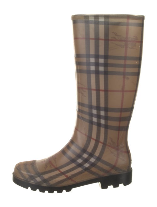 Burberry Nova Check Pattern Rubber Rain Boots