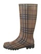 Burberry Nova Check Pattern Rubber Rain Boots