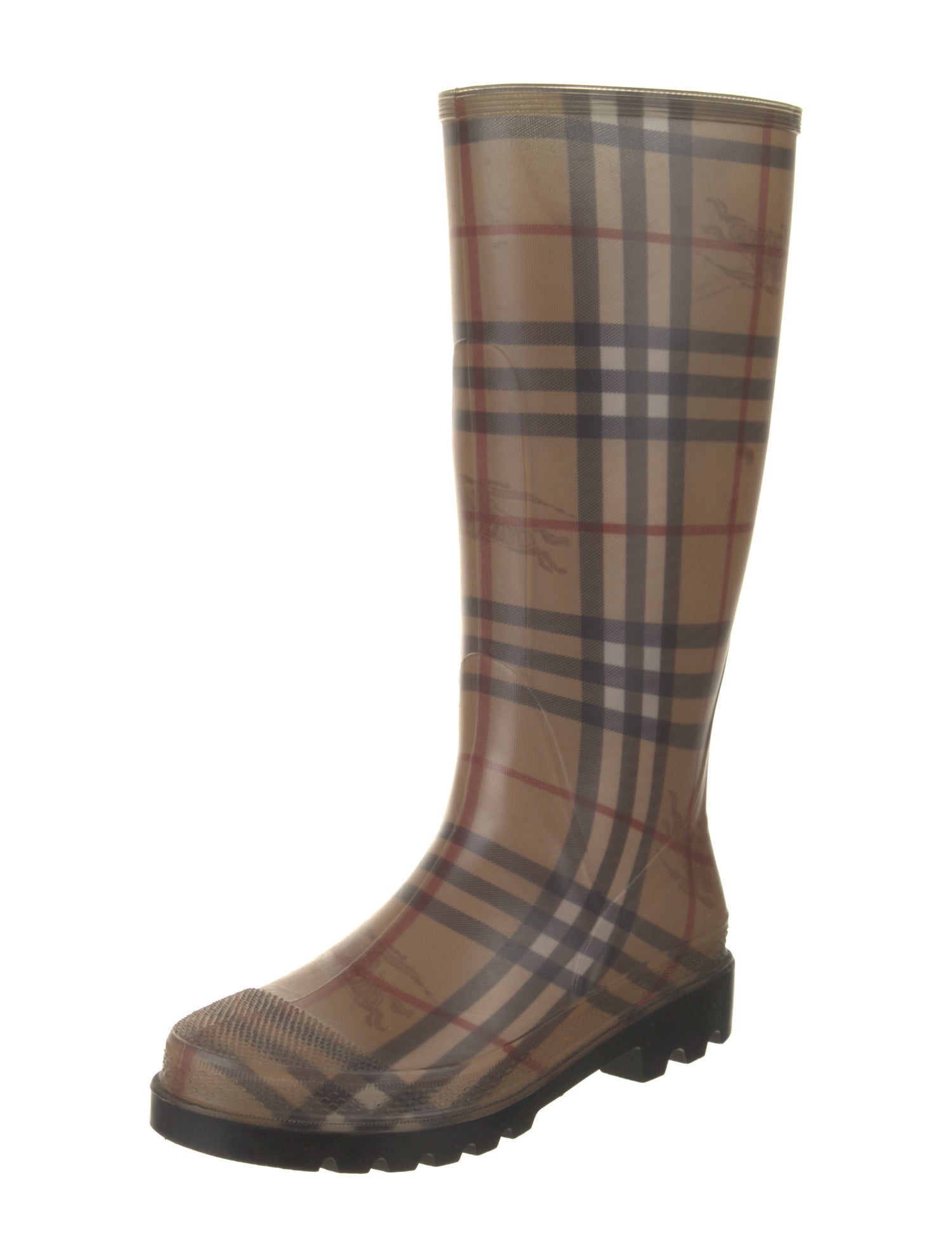 Burberry Nova Check Pattern Rubber Rain Boots