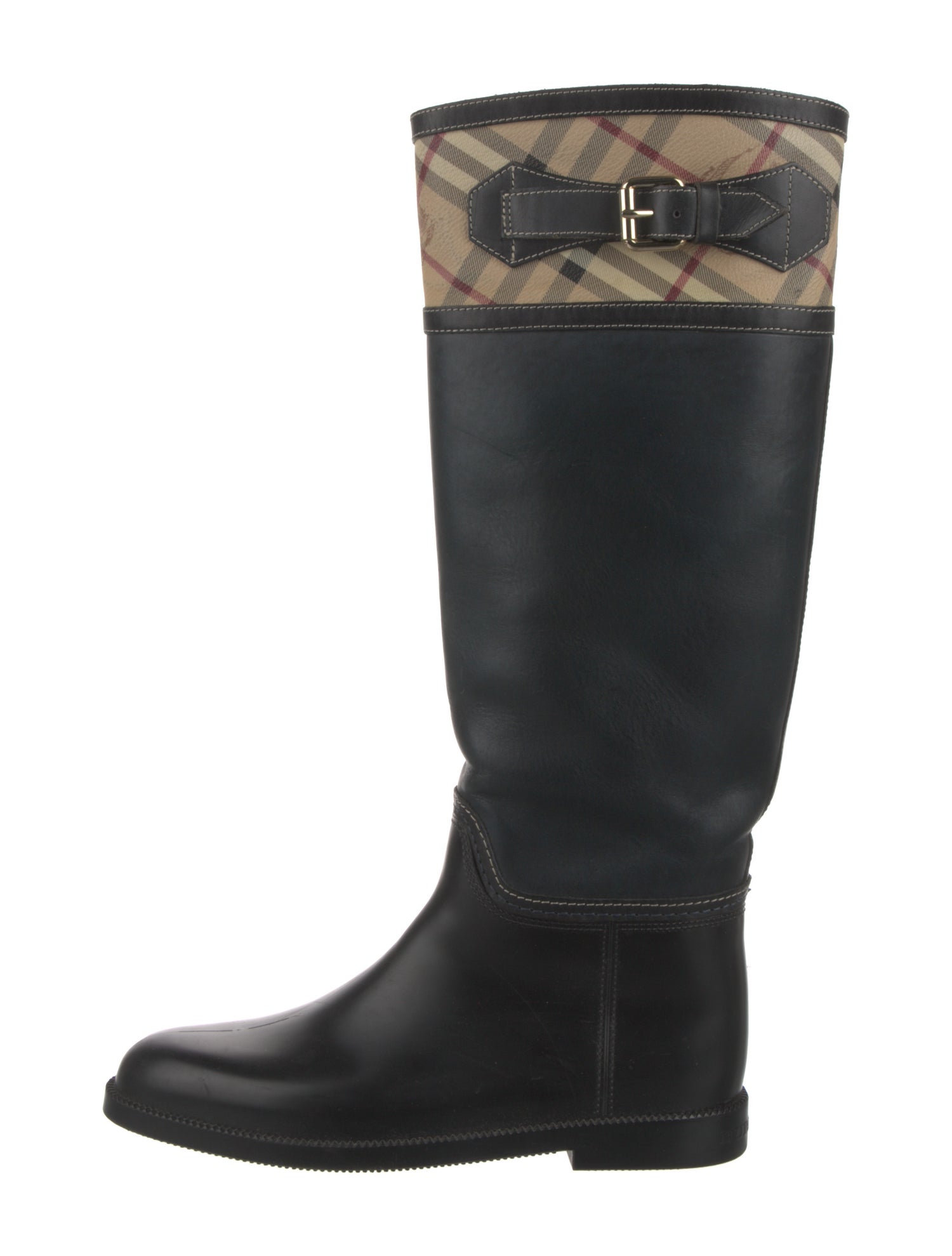 Burberry Nova Check Pattern Rubber Rain Boots