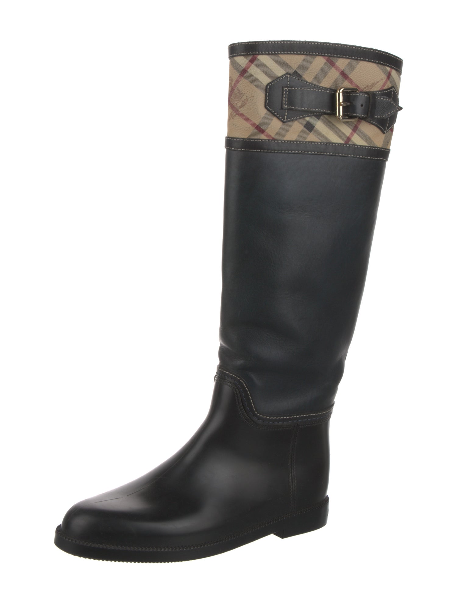 Burberry Nova Check Pattern Rubber Rain Boots