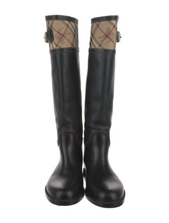 Burberry Nova Check Pattern Rubber Rain Boots