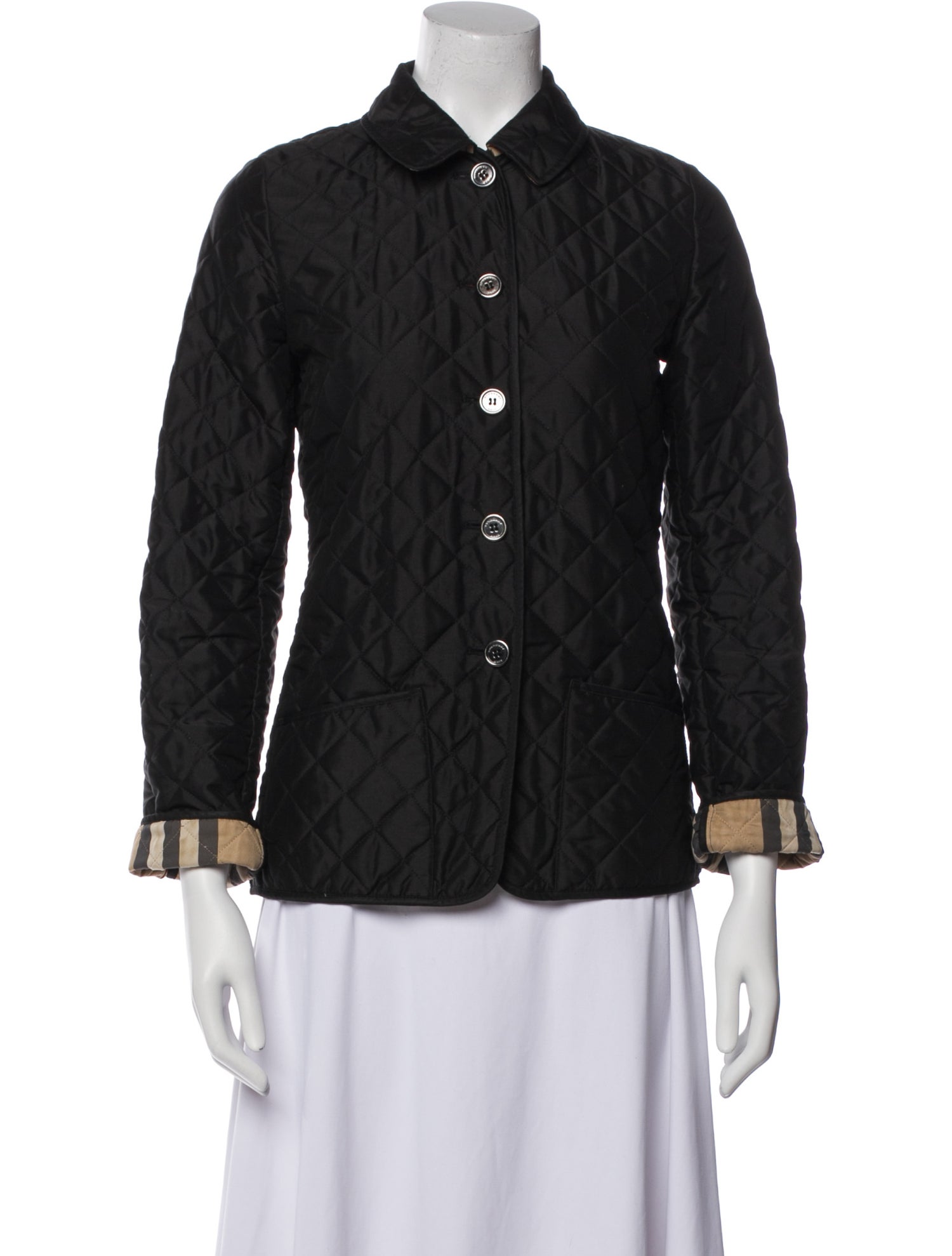 Burberry Plaid Print Denim Jacket