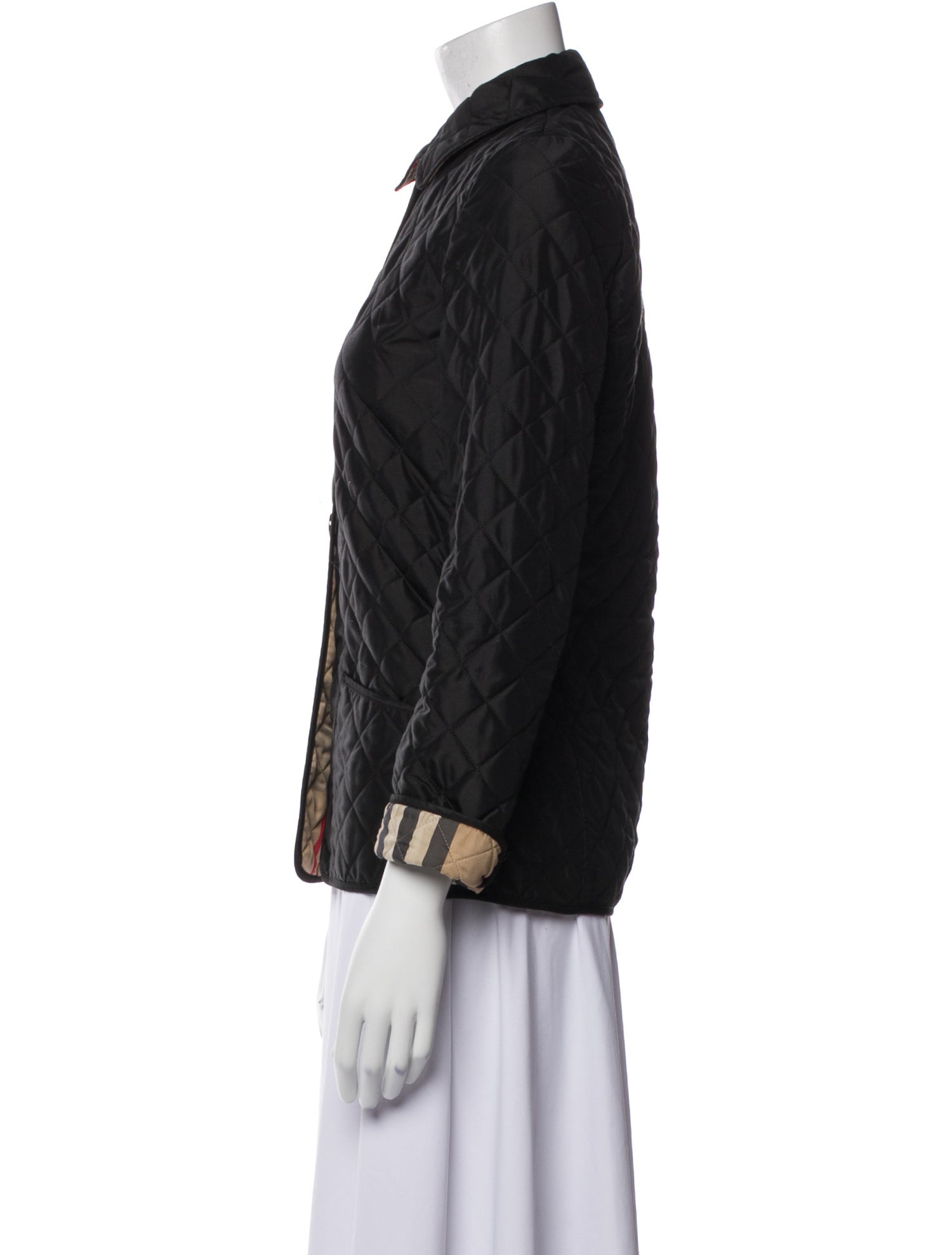 Burberry Plaid Print Denim Jacket