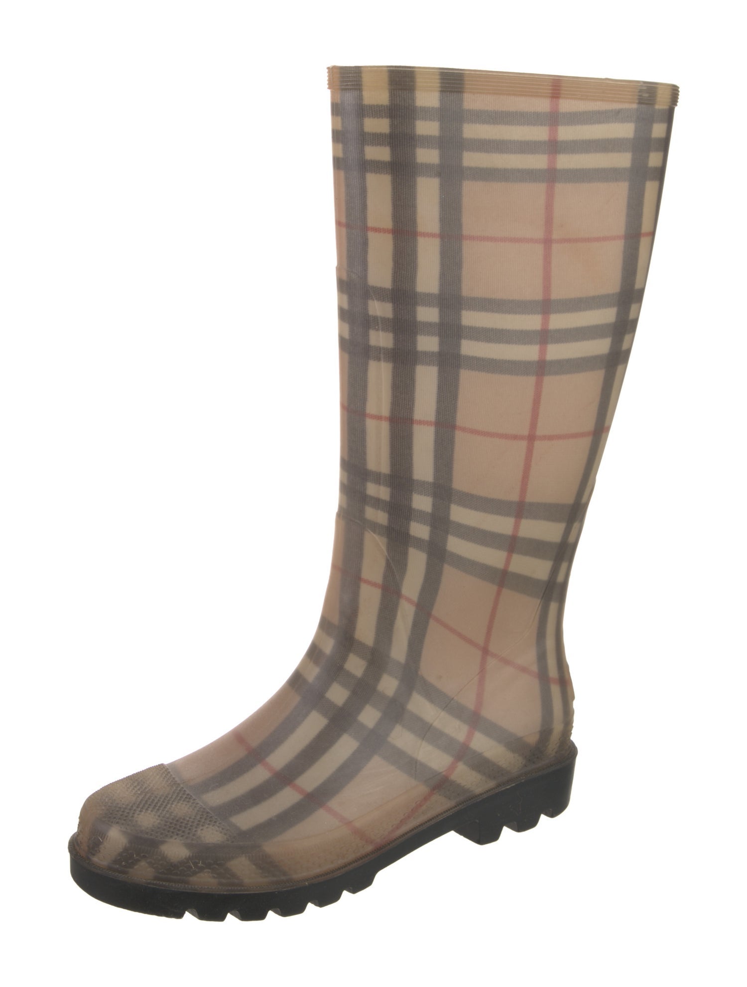 Burberry House Check Pattern Rubber Rain Boots