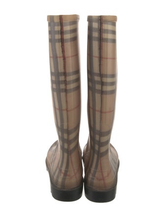 Burberry House Check Pattern Rubber Rain Boots