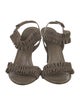 Burberry Leather Ruffle Embellishment Slingback Sandals